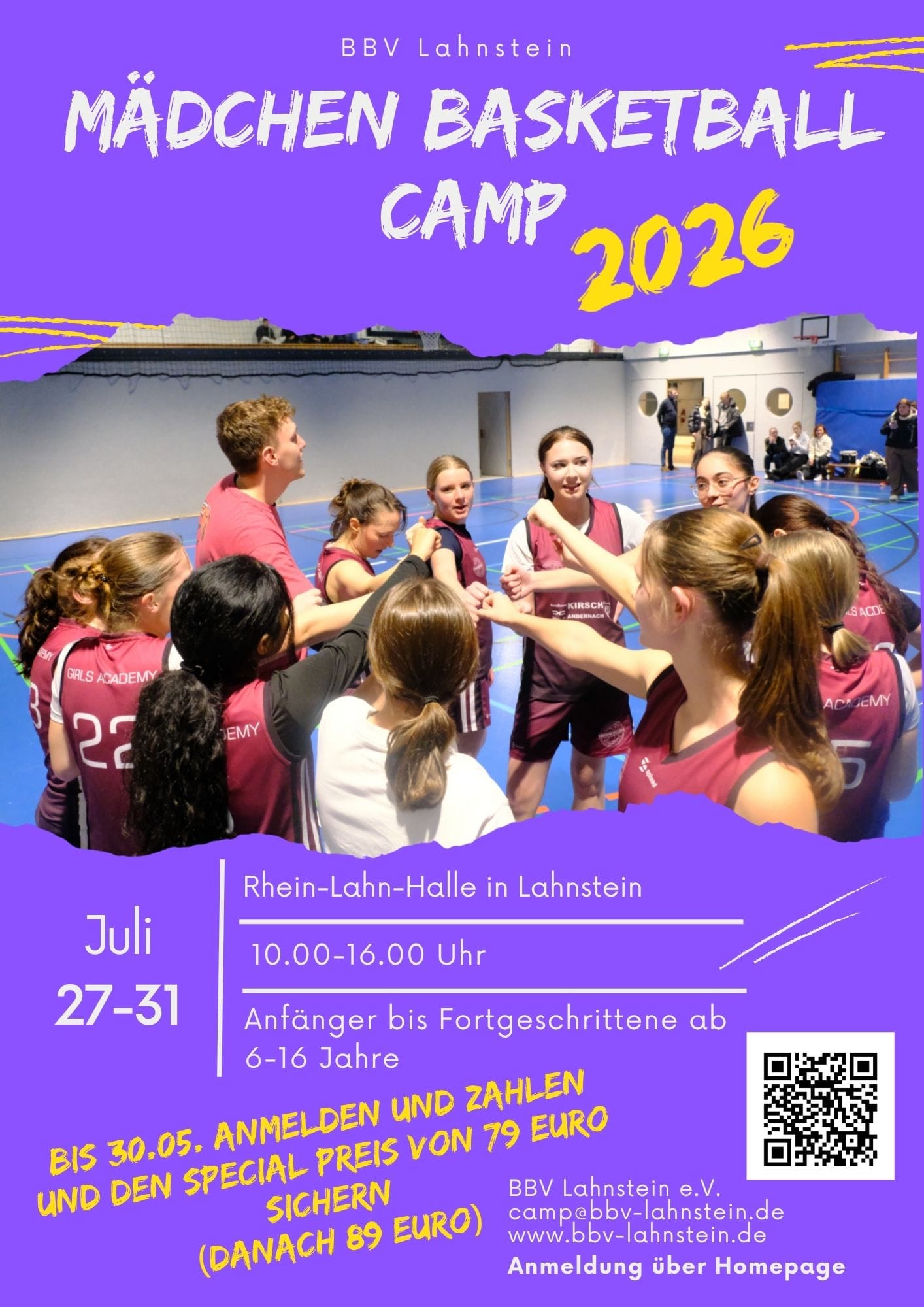 Mädchen Basketball Camp 2026 beim BBV Lahnstein
